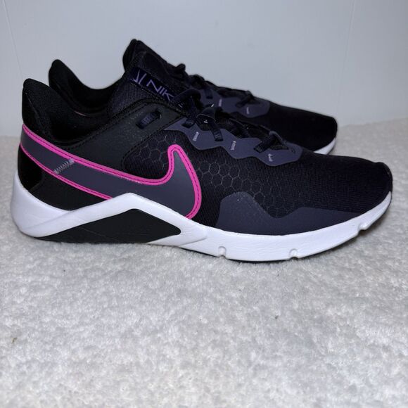 Nike Legend Essential 2 Womens 11 Shoes Black Pink CQ9545-014 Running Sneaker - Picture 2 of 8